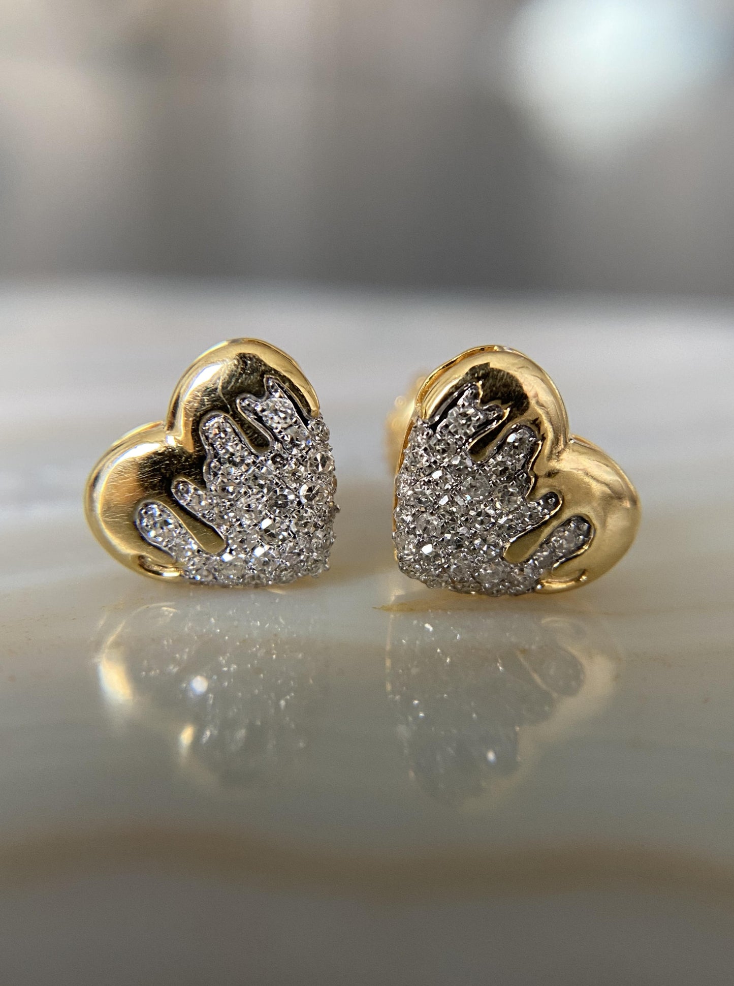 Melt Diamond Heart Studs