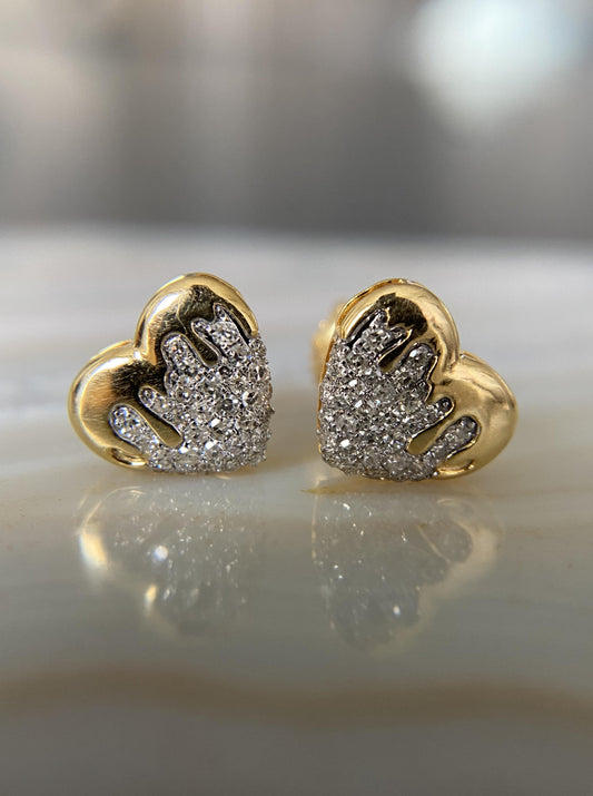 Melt Diamond Heart Studs