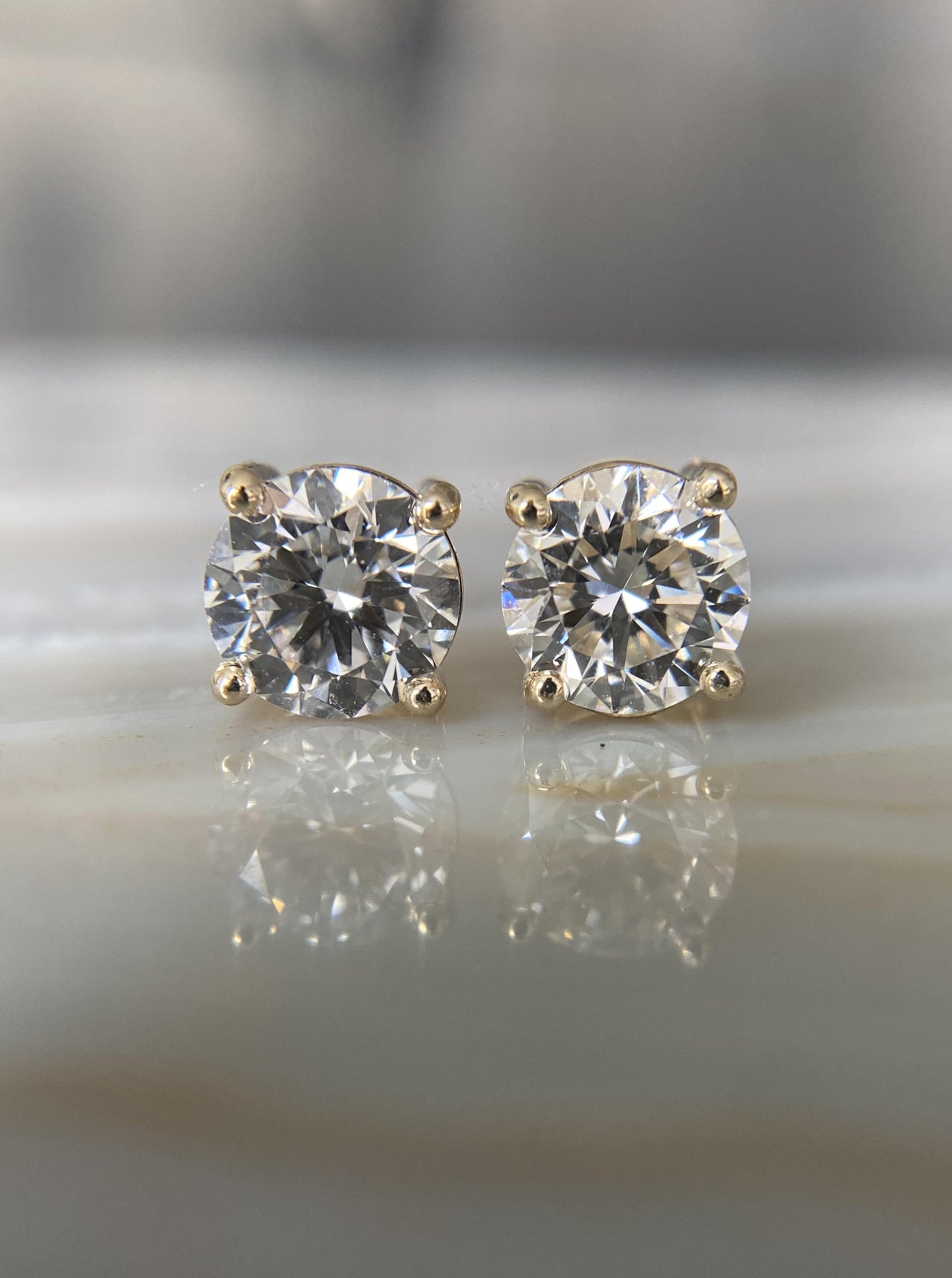 14K Lab Diamond Studs (2ct)