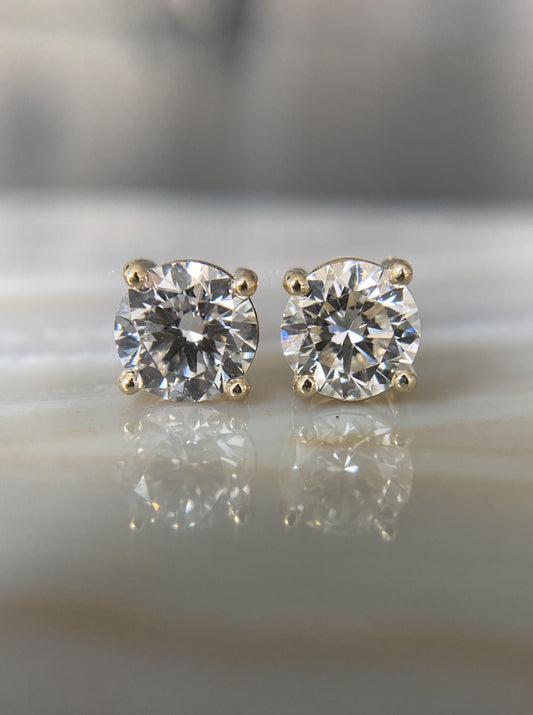 10K Lab Diamond Studs (2ct)