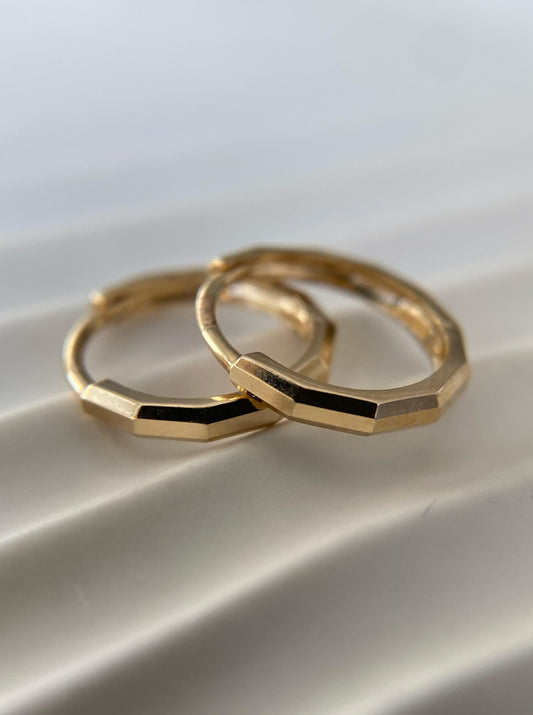 Thin Diamond Cut Hoops