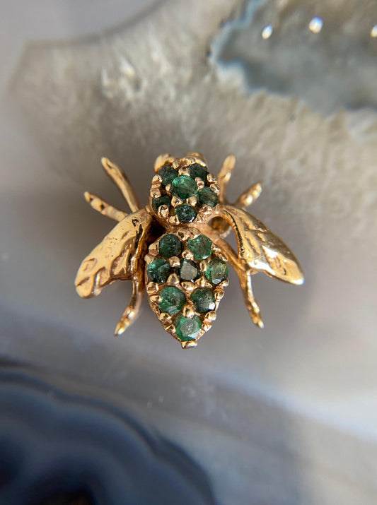 Emerald Bee Brooch