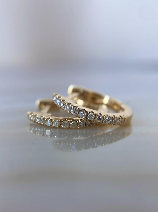 Mini Dainty Diamond Hoops