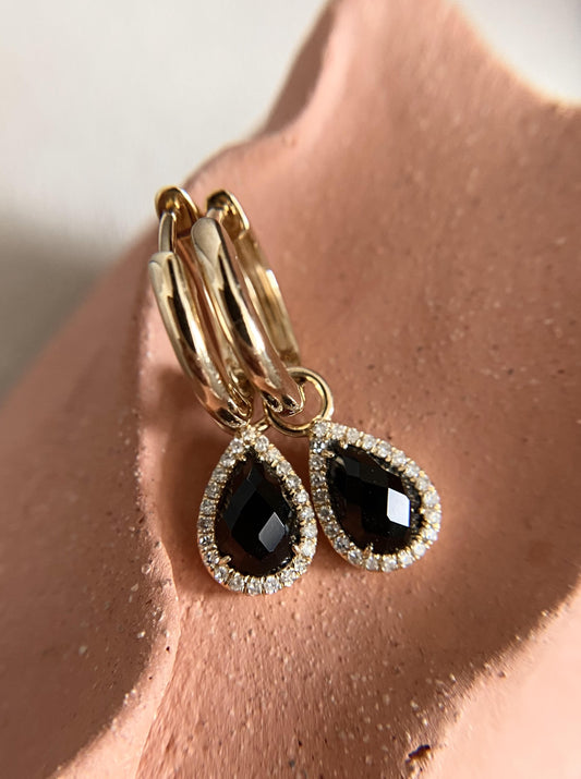 Pear Onyx Dangle Earrings