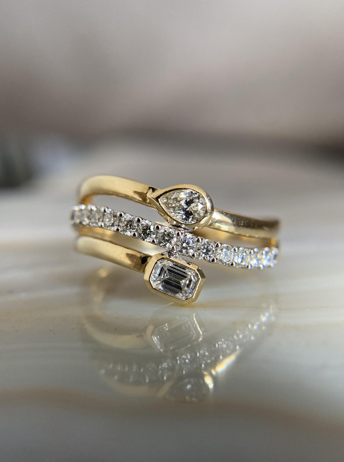 Three Tier Diamond Band