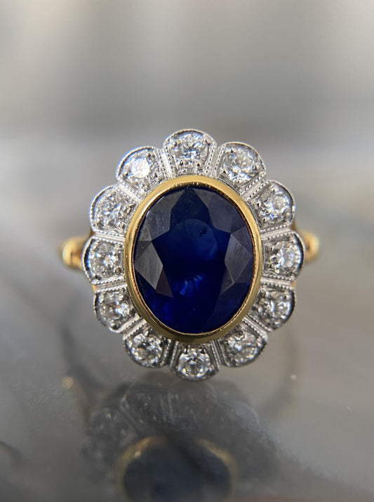 Edwardian Sapphire Diamond Ring