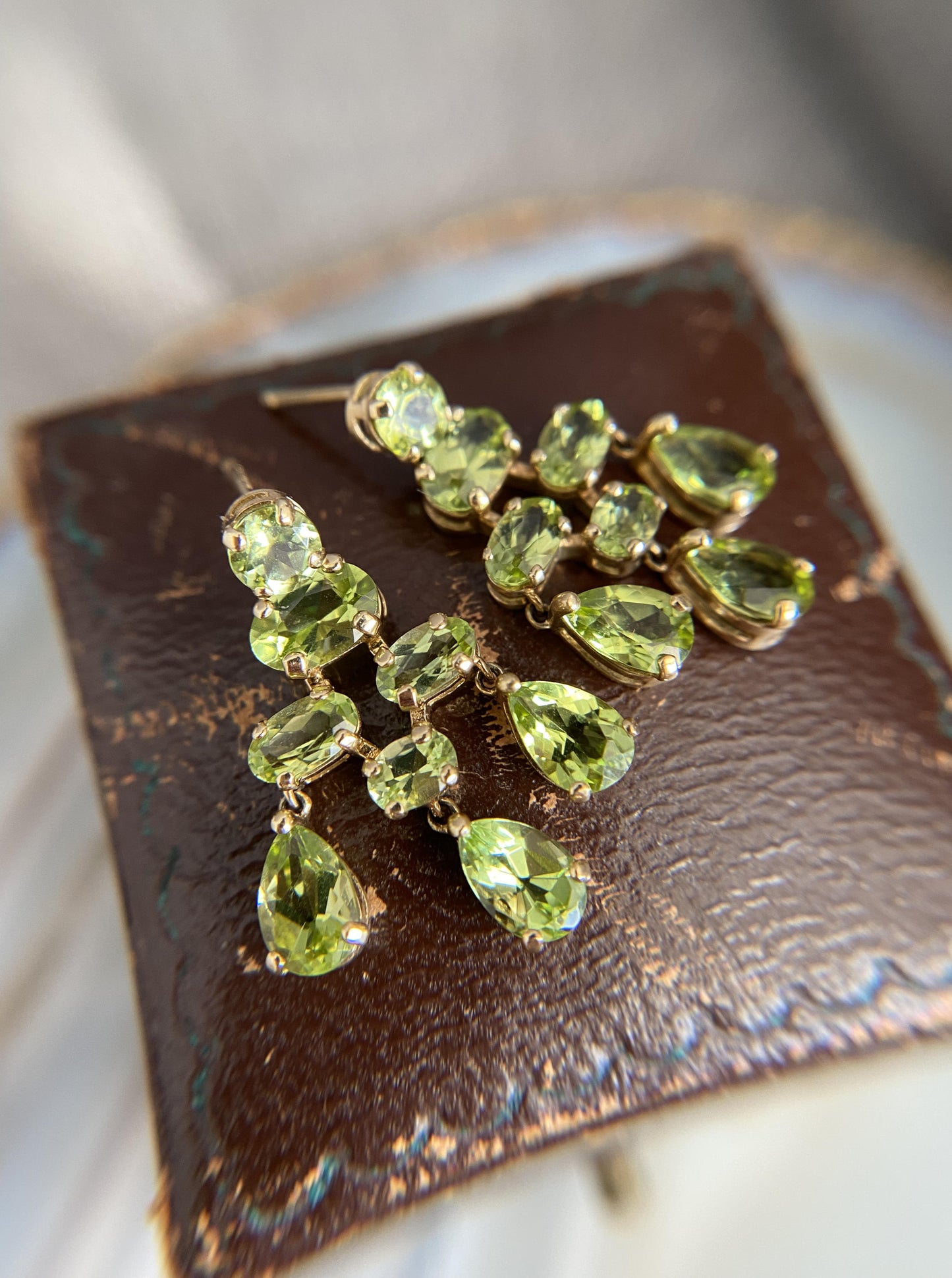 Estate Peridot Chandelier Earrings
