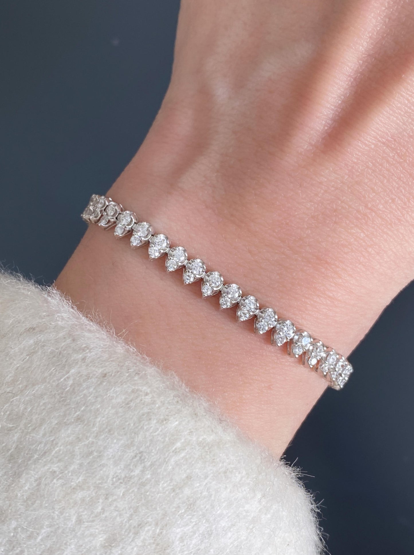 Pear Shaped Tennis Diamond Bracelet