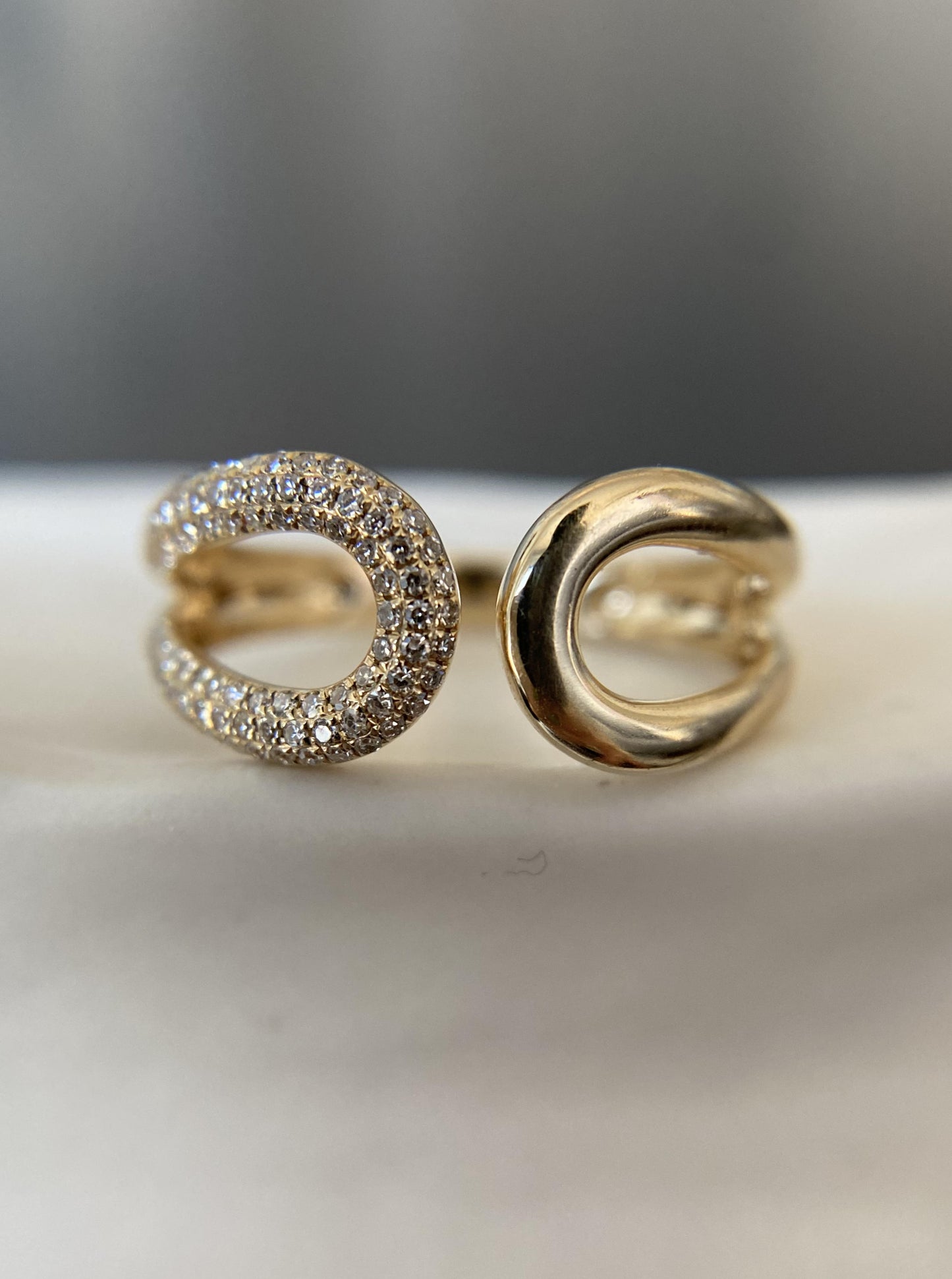 Double "U" Diamond Open Ring