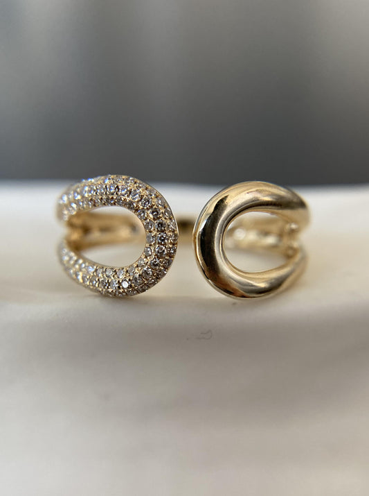 Double "U" Diamond Open Ring