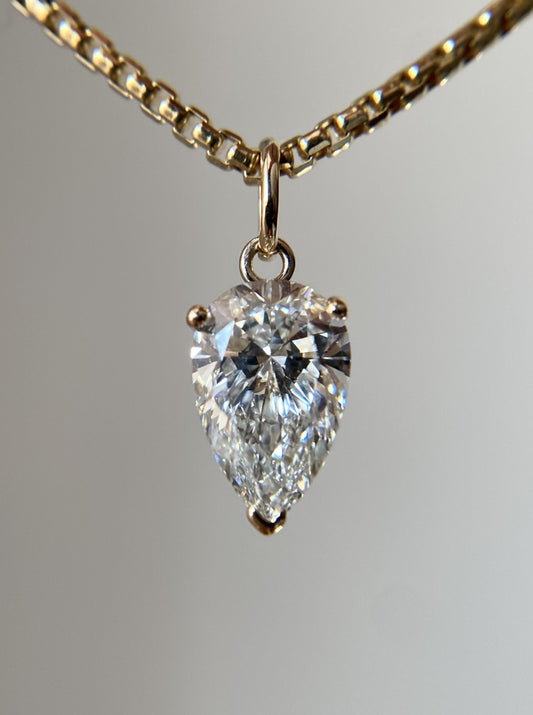 Upside Down Pear Diamond Charm