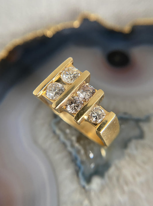 Vintage Step Diamond Ring
