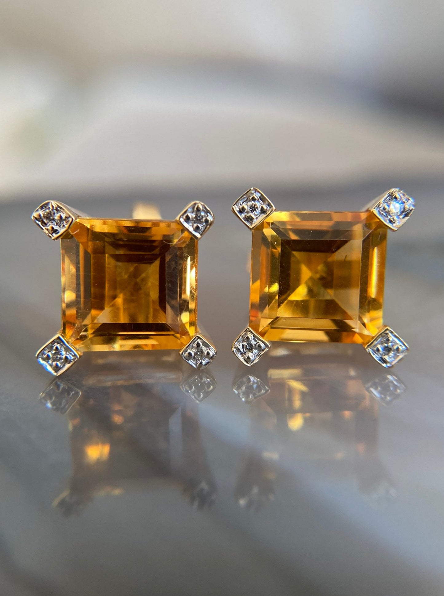 Estate Citrine Studs