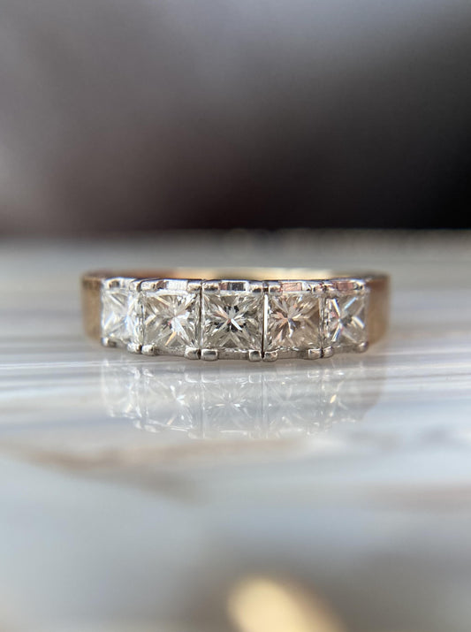 Vintage Princess Cut Diamond Band