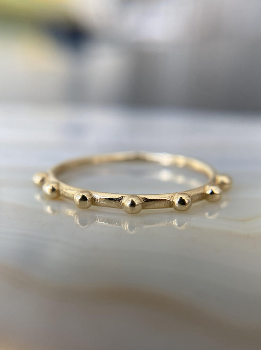 14K Beaded Band