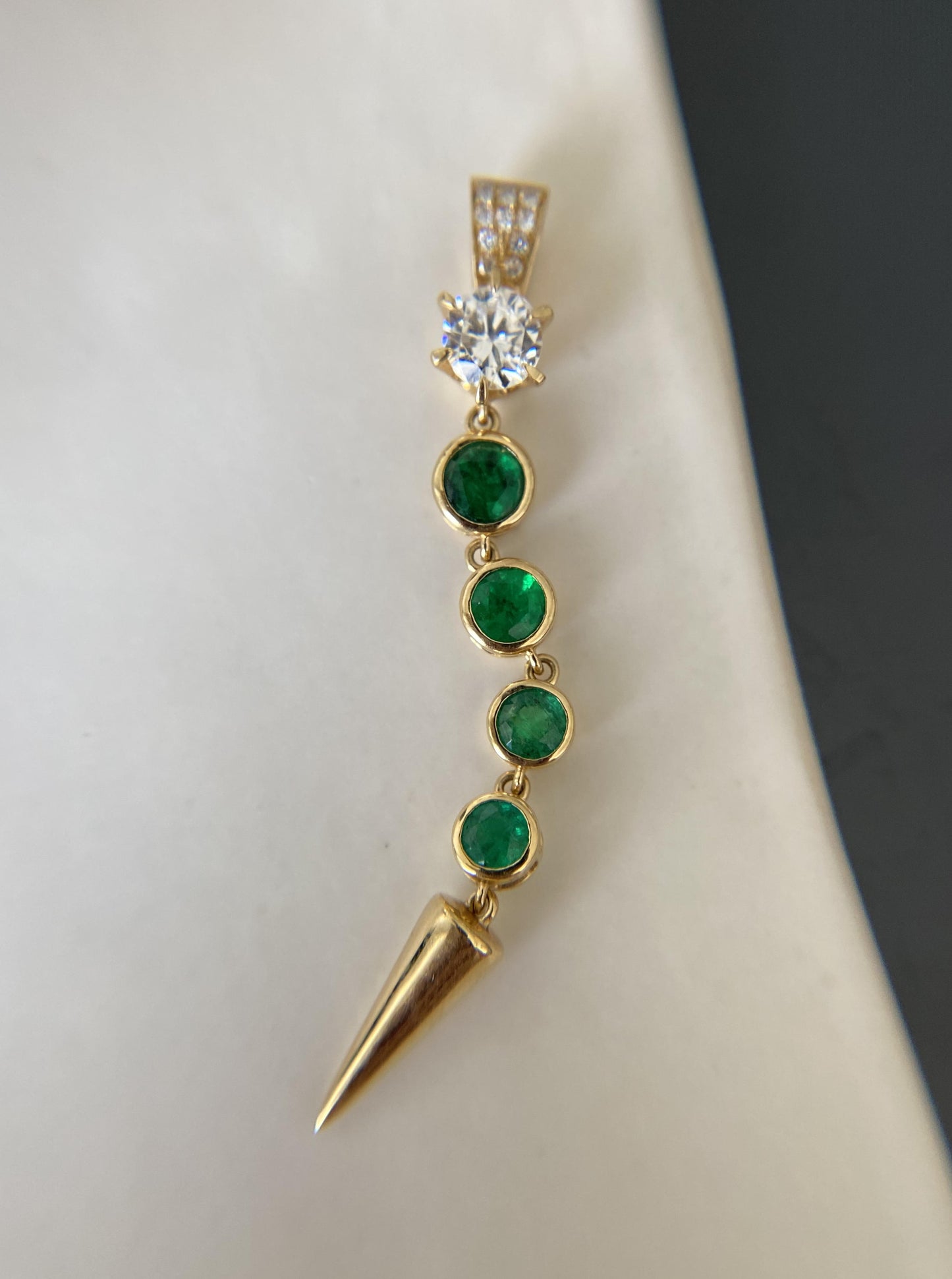 Emerald & Diamond Drop Charm