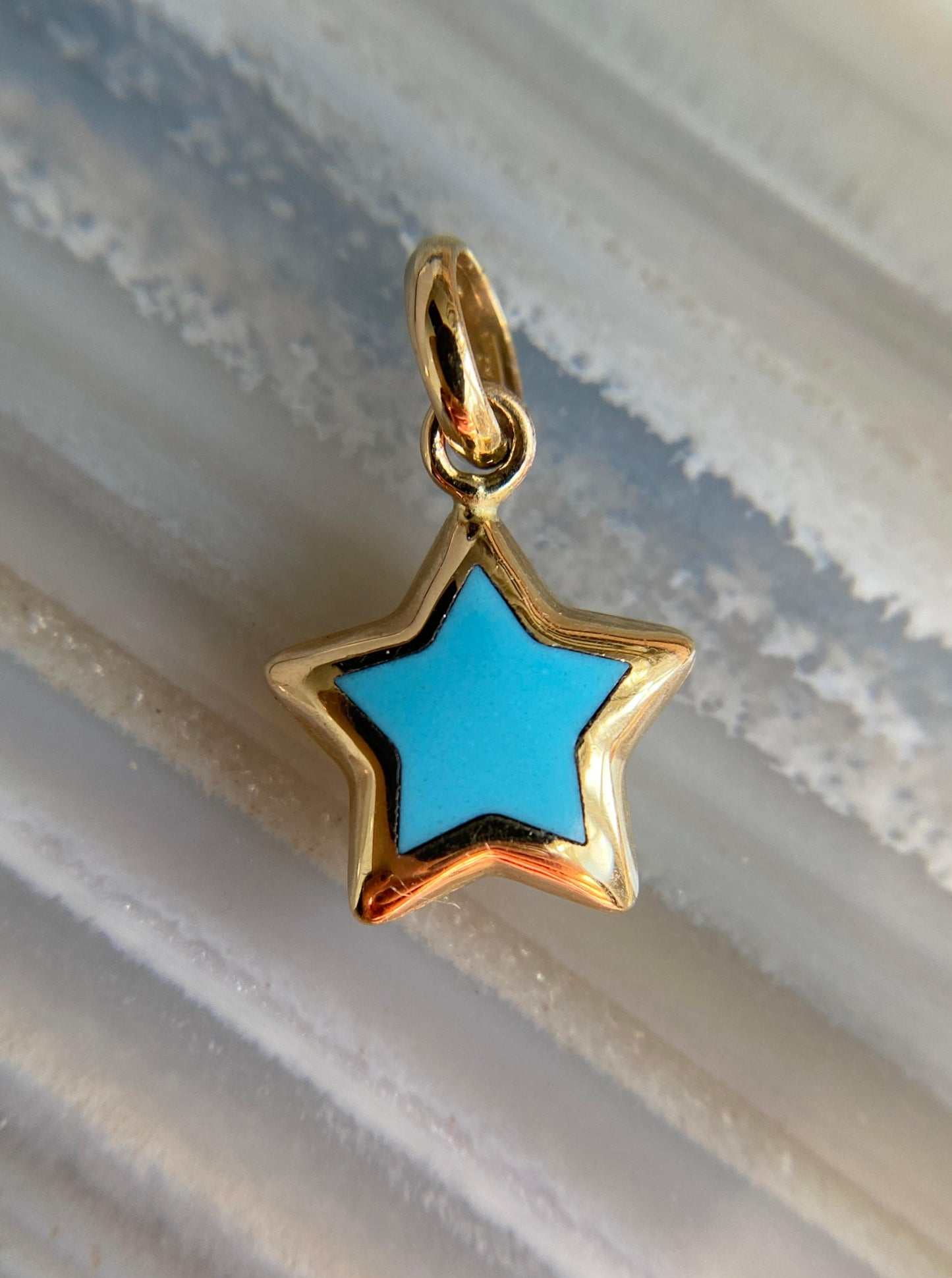 Turquoise Puffy Star Charm