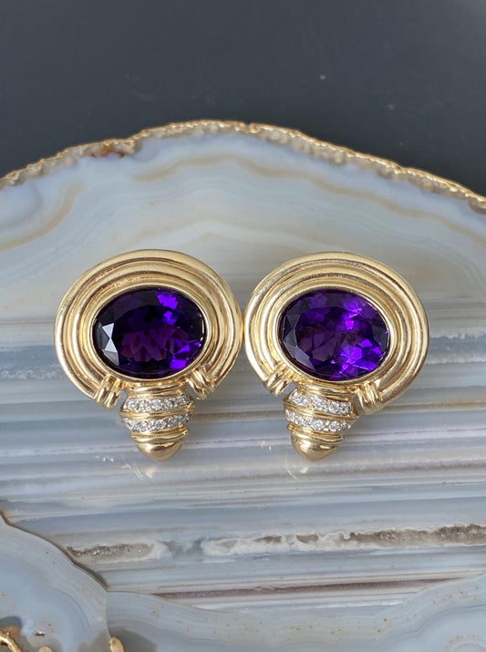 Vintage Statement Amethyst Earrings