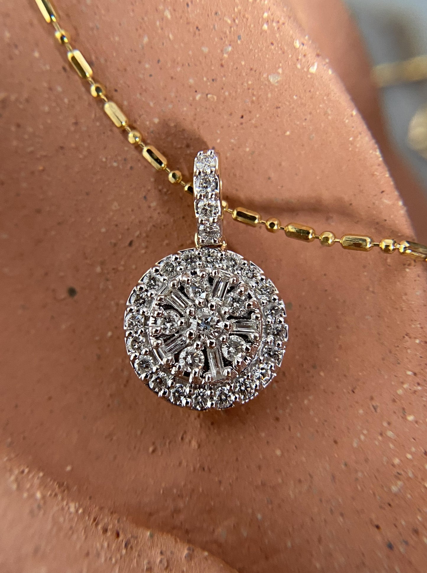 Diamond Cluster Pendant Necklace