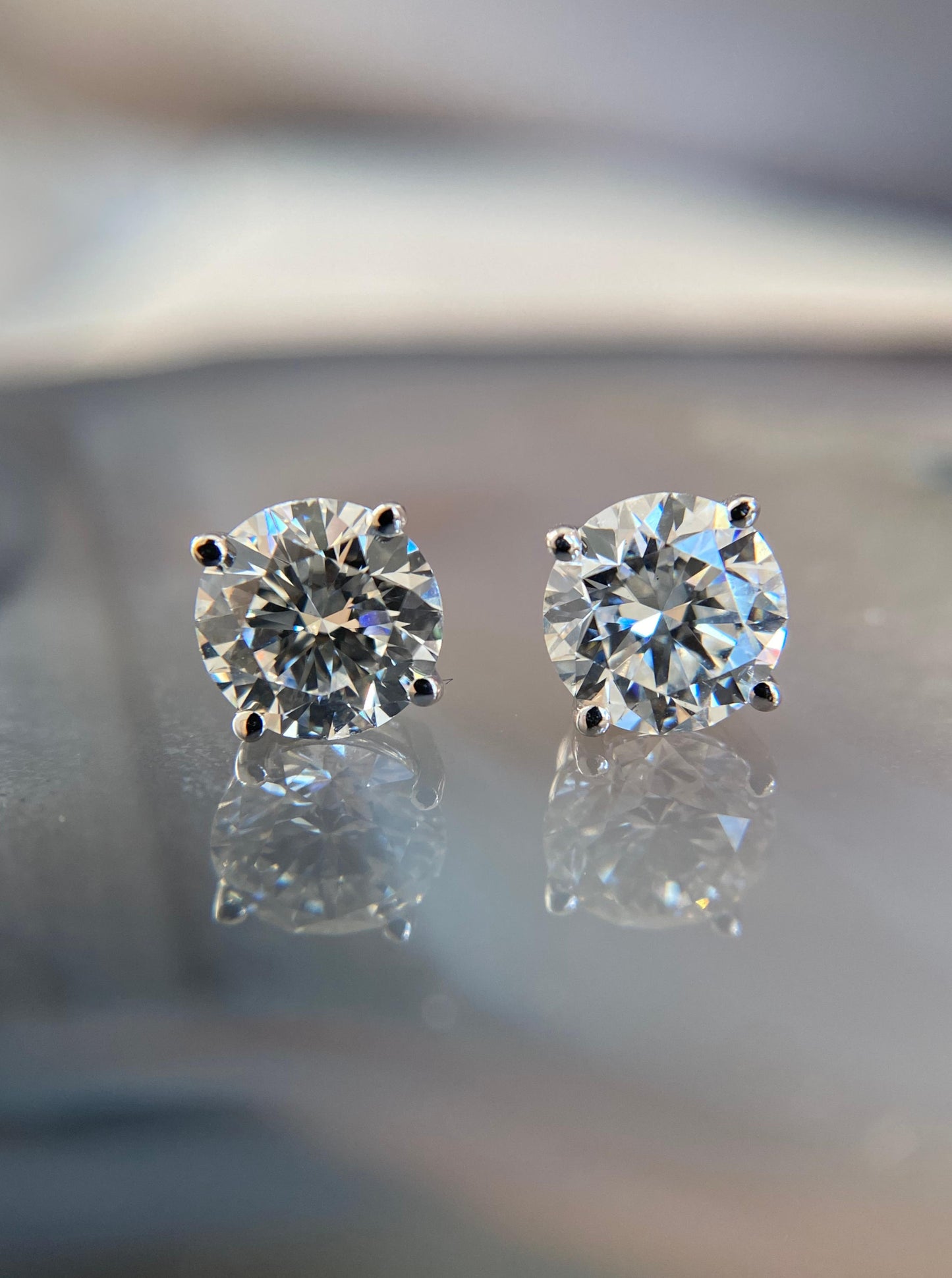 14K White Gold Lab Diamond Studs (2ct)