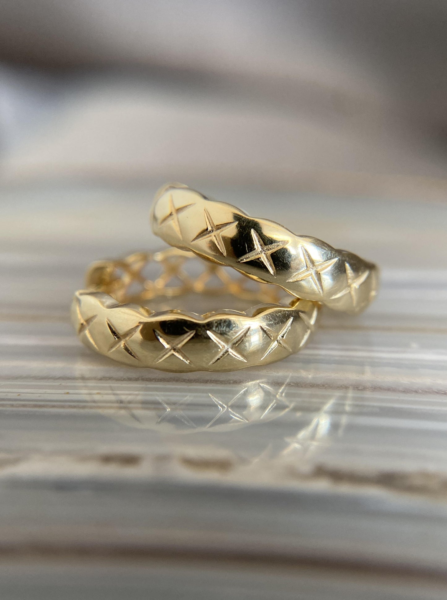 Pineapple Cut Hoops