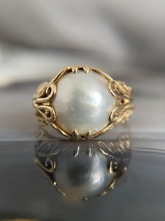 Vintage Pearl Butterfly Ring for Nastasia
