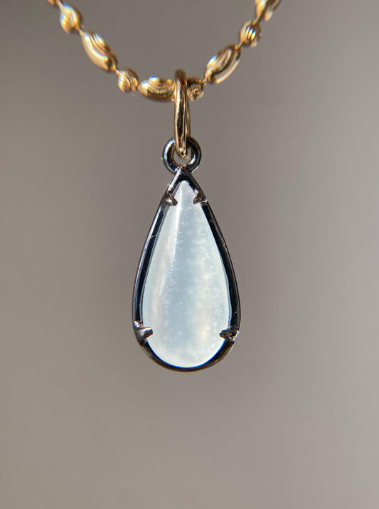 Skinny Pear Shaped Ice Jade Pendant