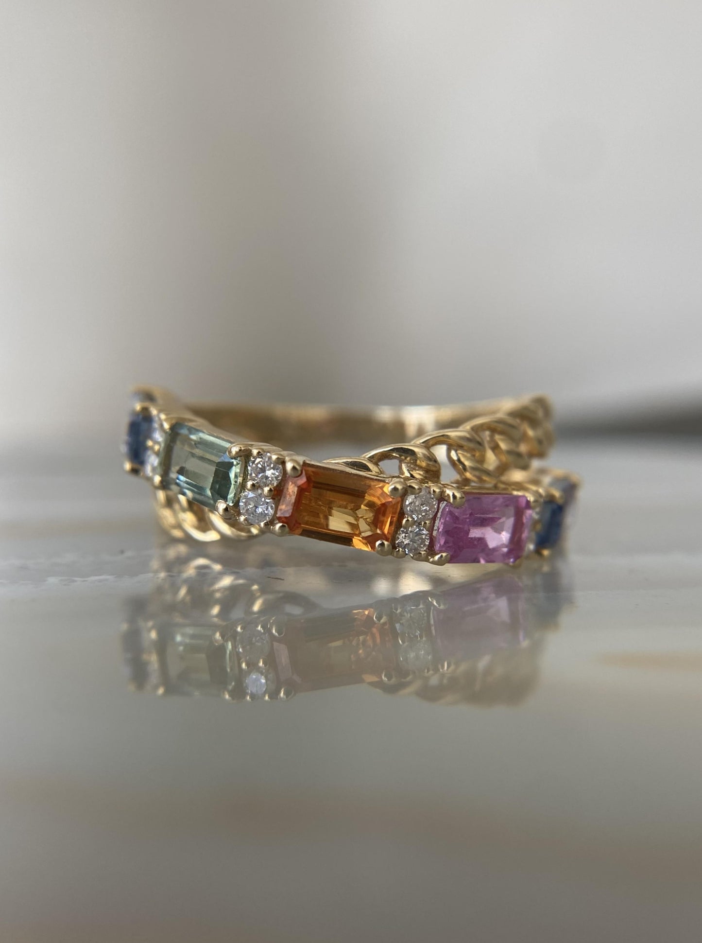 Criss Cross Muti Sapphire Band