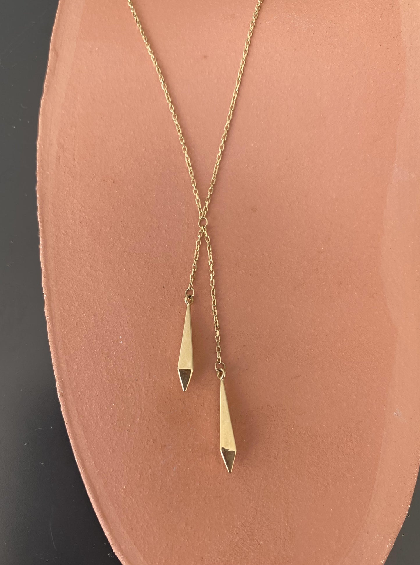 Double Spheres Lariat Necklace