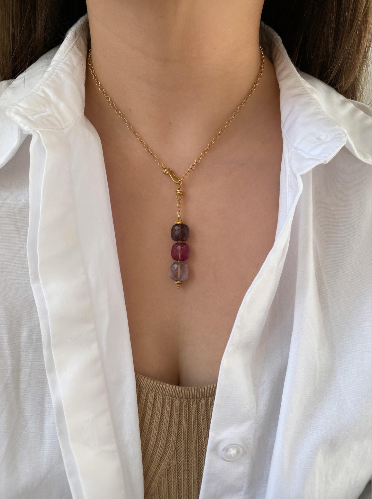 Three Shades Amethyst Necklace