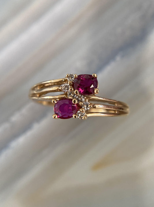 Ruby Toi Et Moi Ring