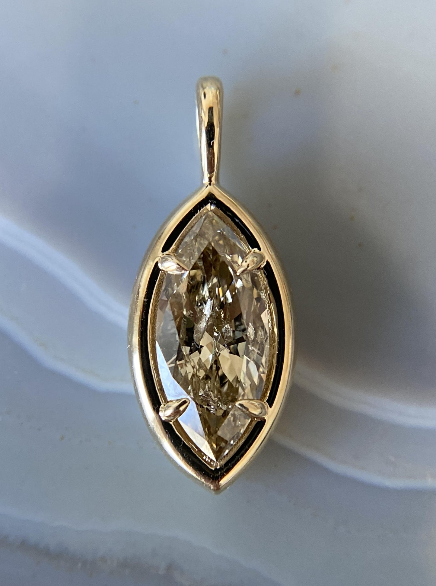 Brown Diamond Charm (Marquise Shape)
