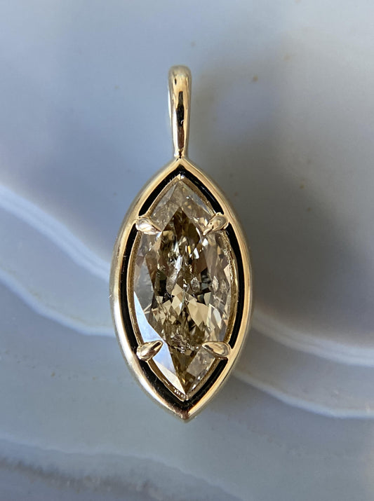 Brown Diamond Charm (Marquise Shape)