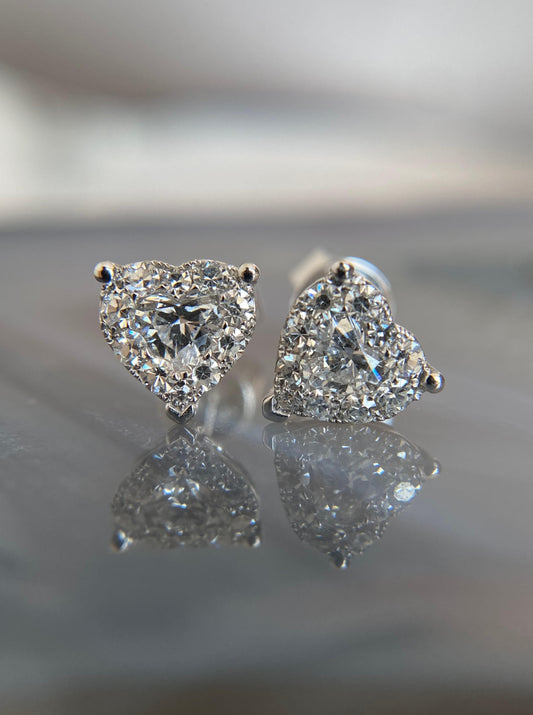 Chunky Heart Diamond Earrings