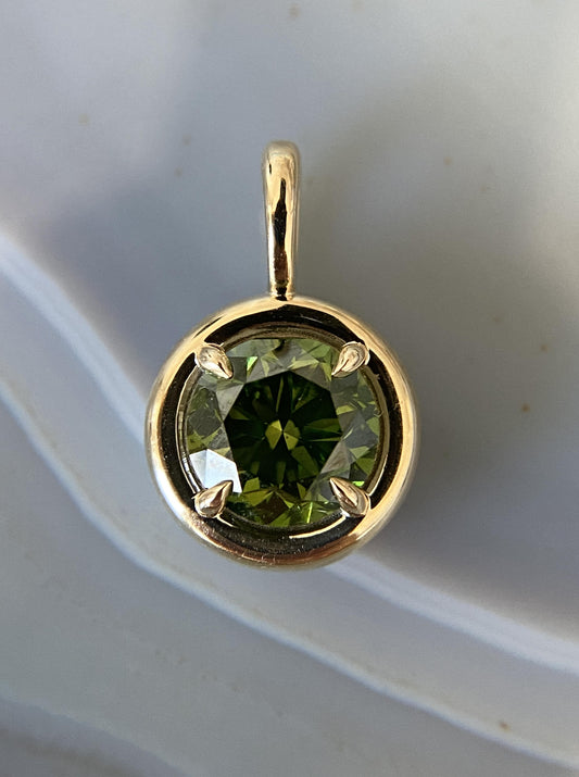 Green Diamond Charm (Round Shape)