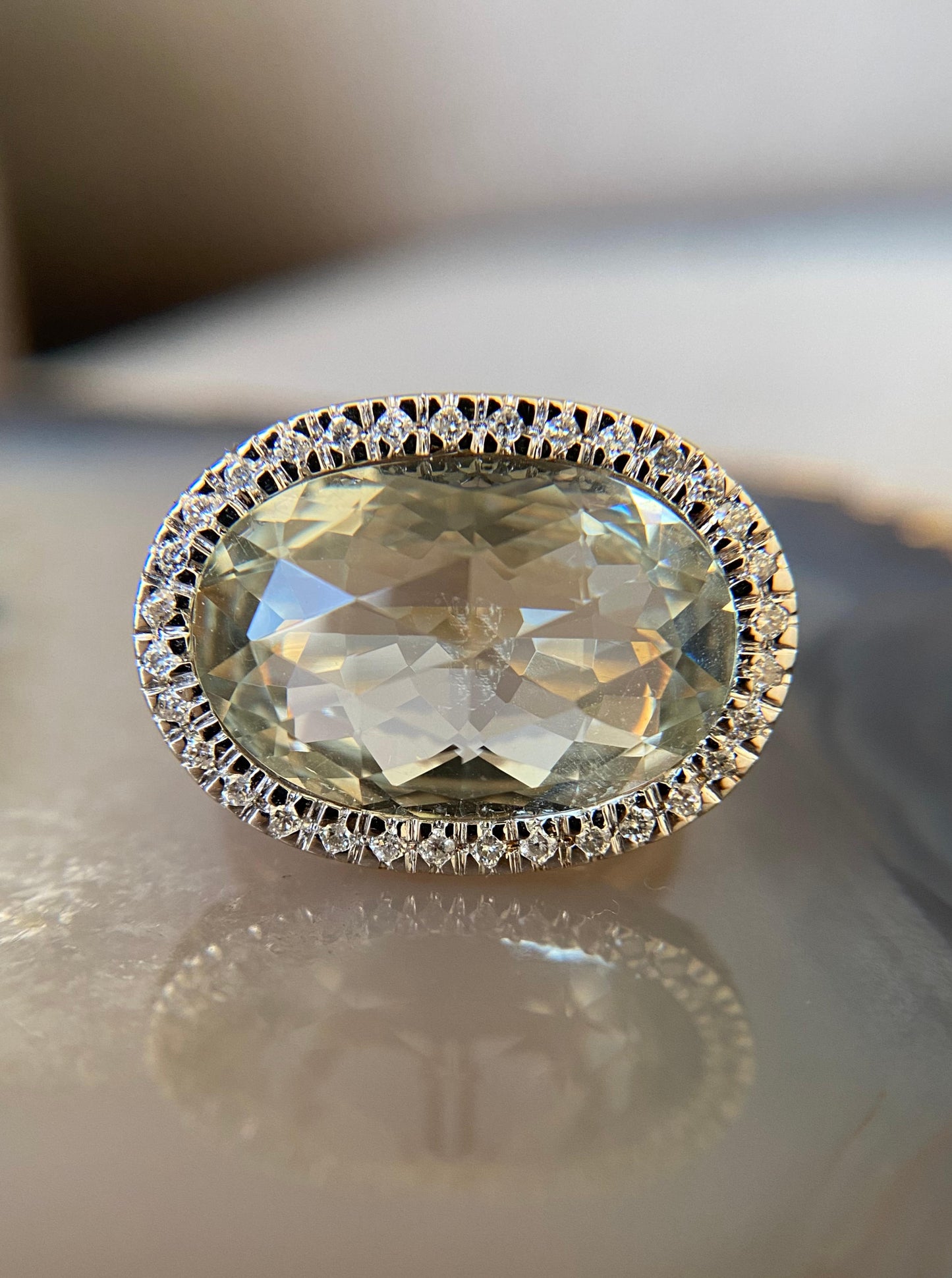 Light Green Amethyst Cocktail Ring