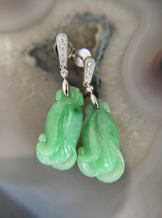 Floral Jade Earrings