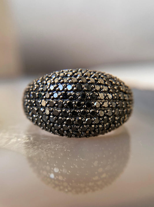 Puffy Black Diamond Ring