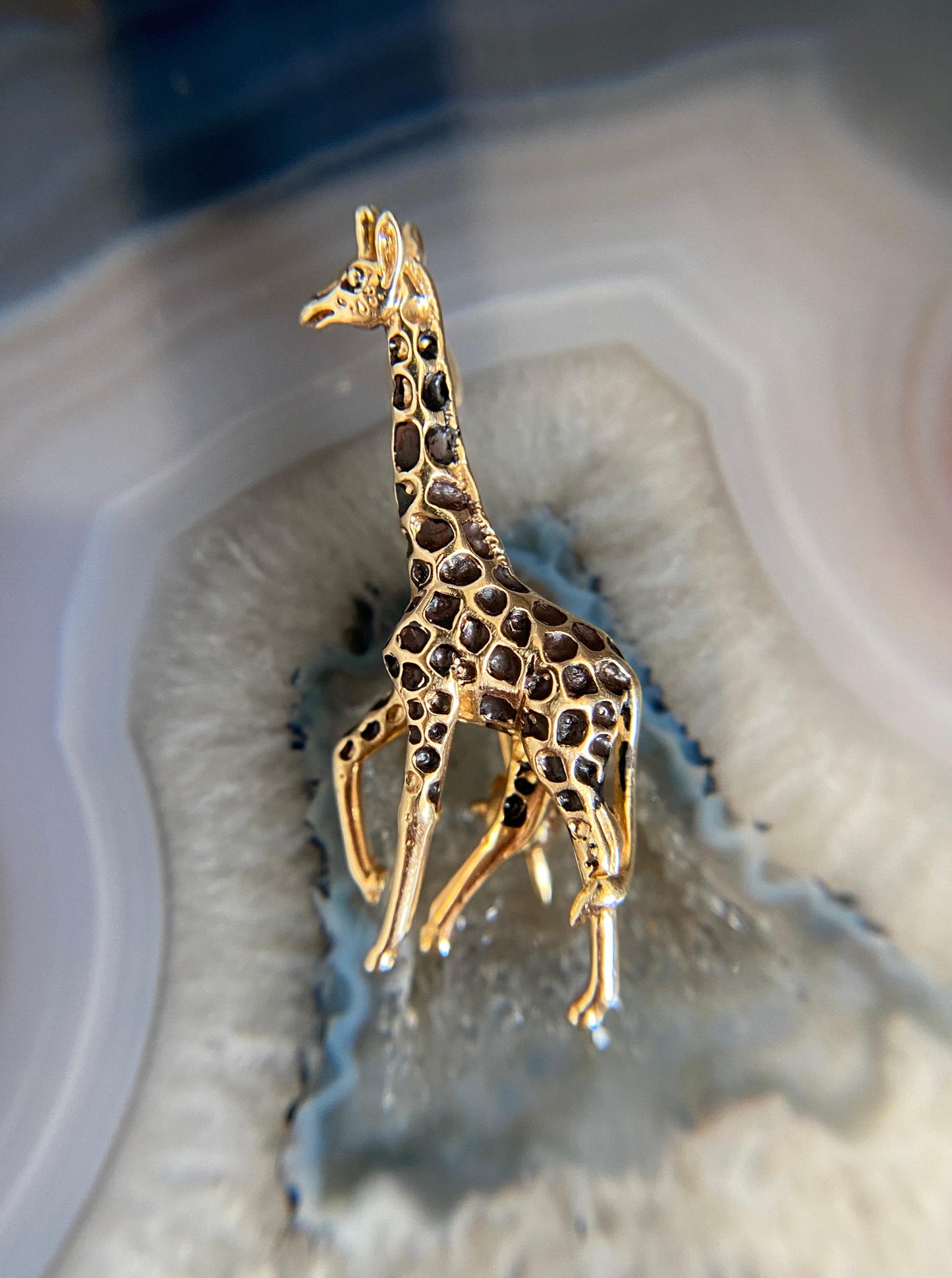 Vintage Giraffe Enamel Brooch