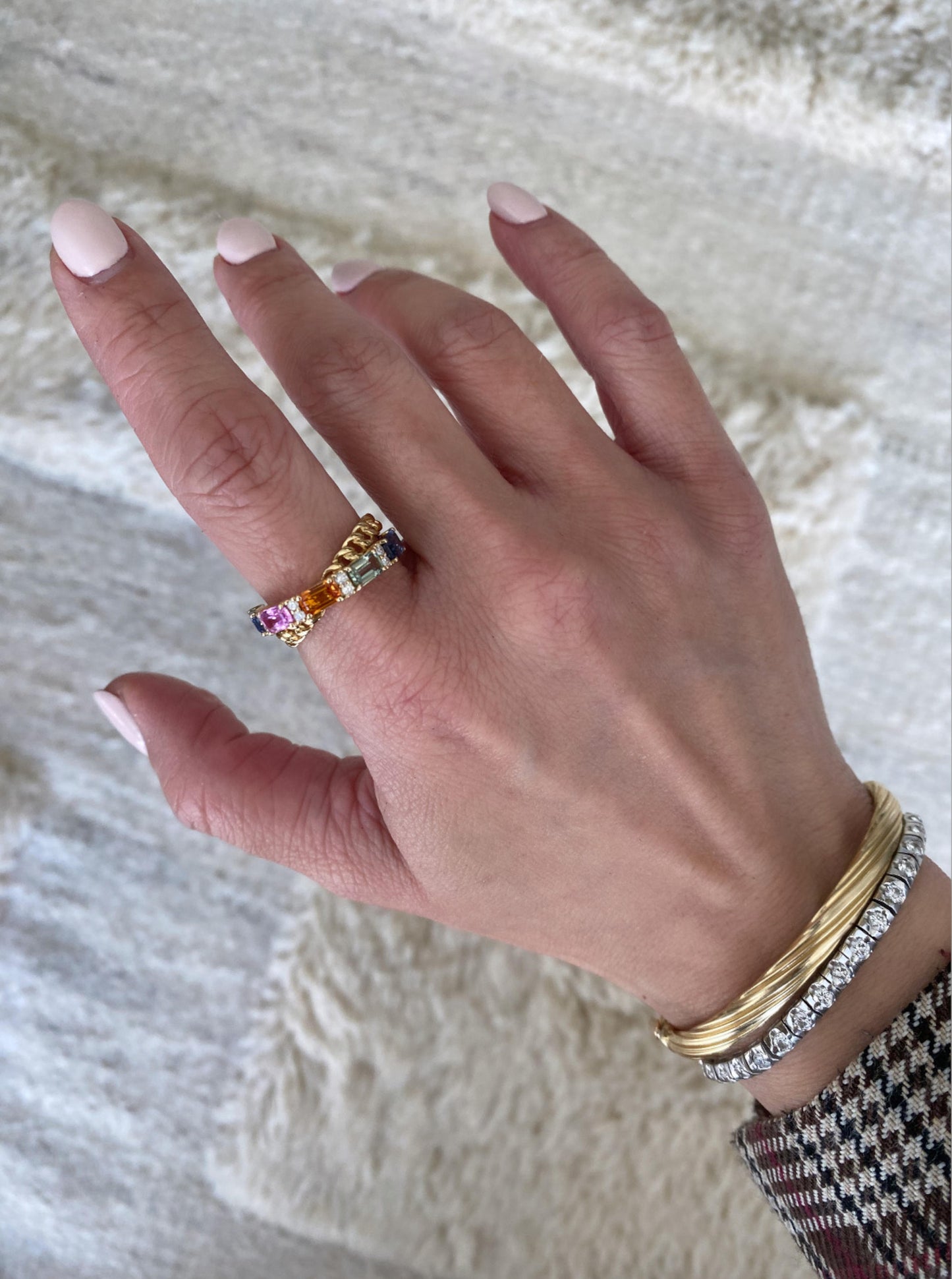 Criss Cross Muti Sapphire Band