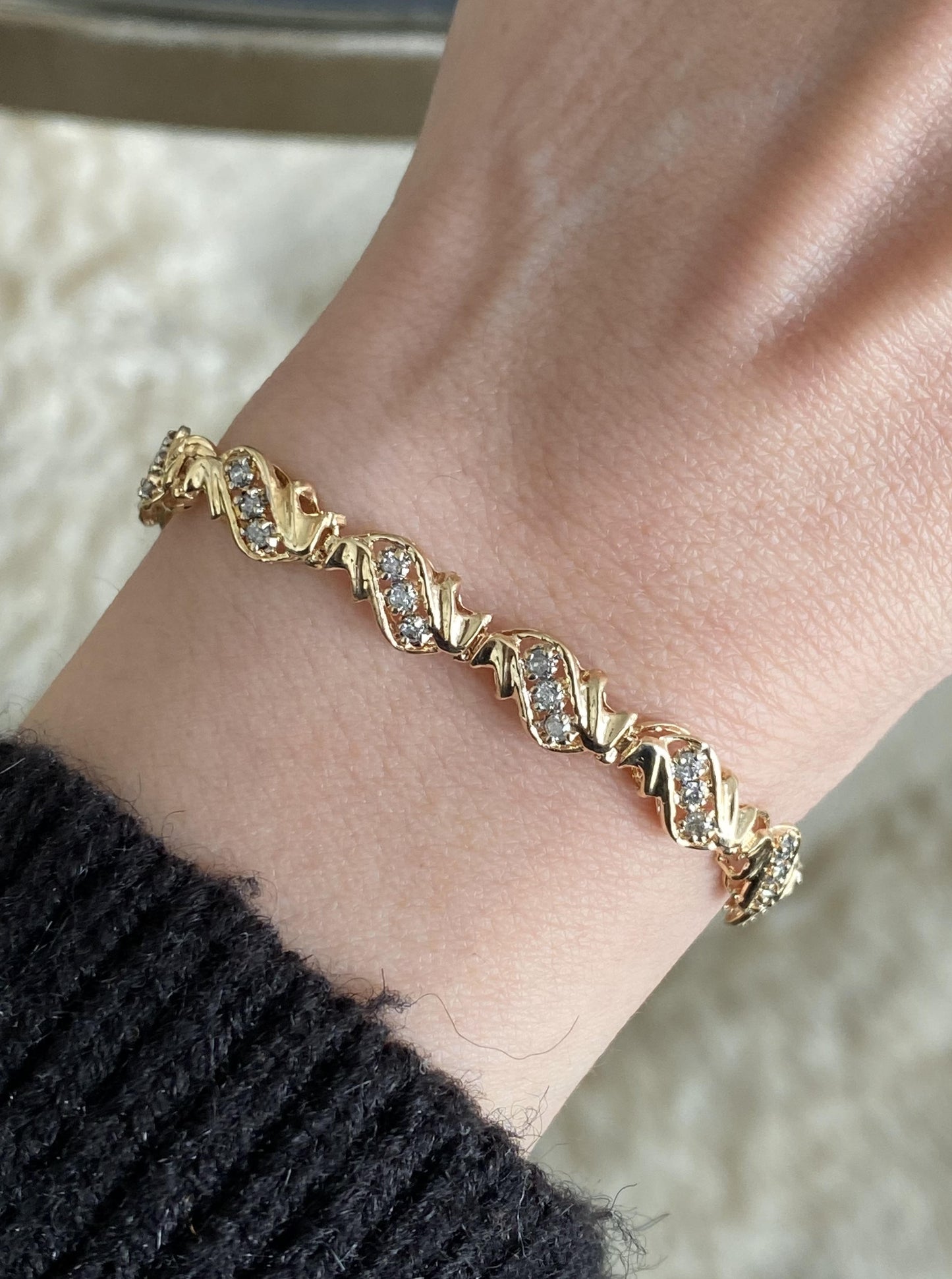 Vintage 10K Diamond Bracelet