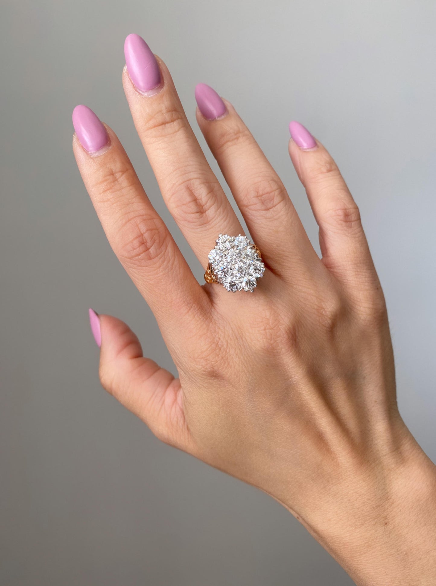 Vintage Big Cluster Diamond Ring
