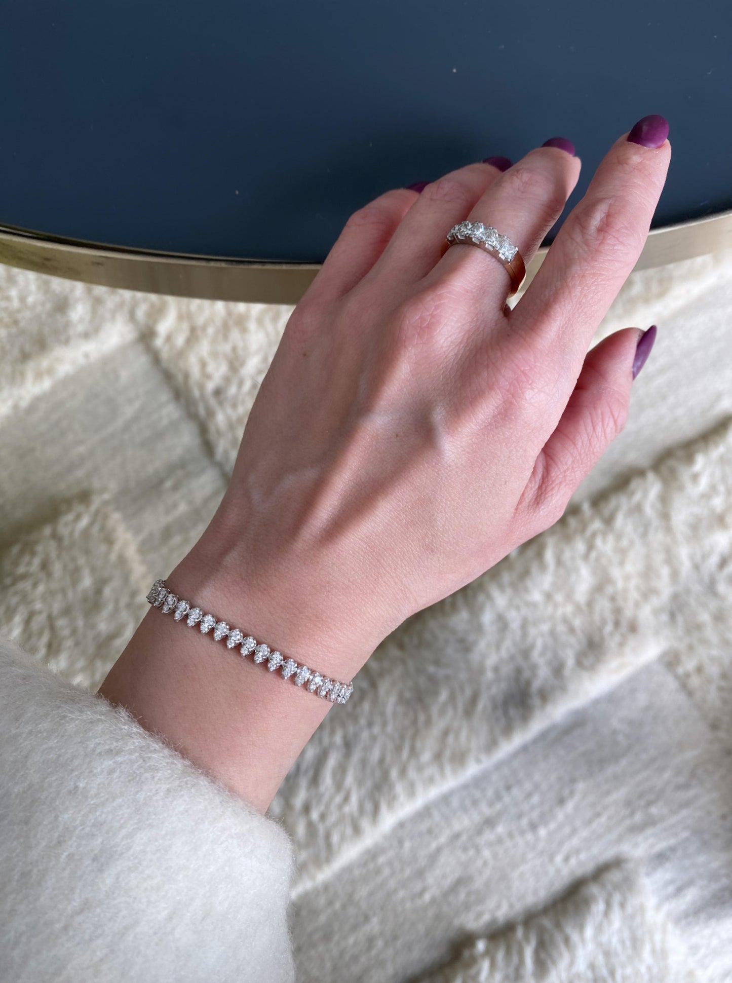 Pear Shaped Tennis Diamond Bracelet