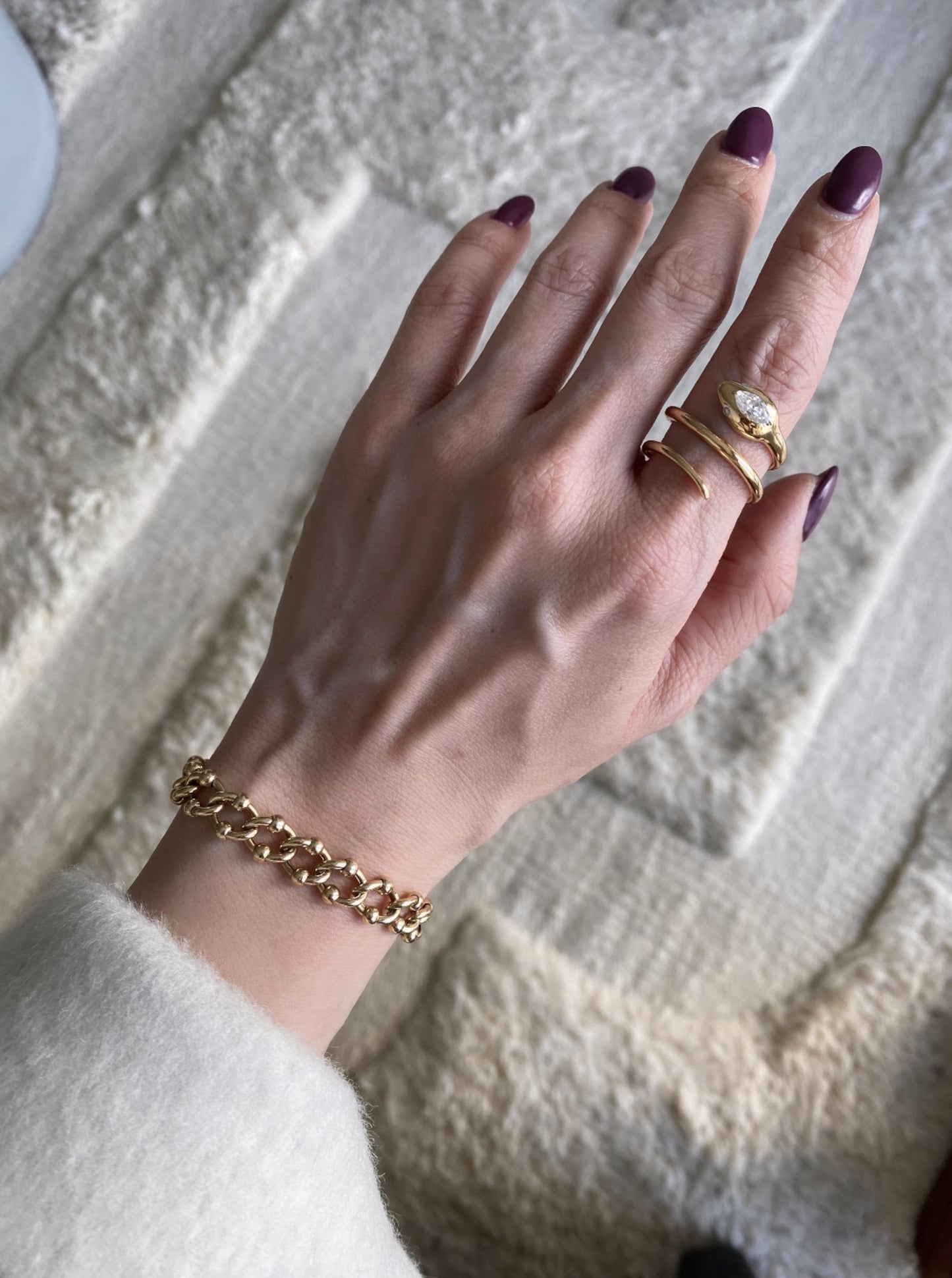 Oval Beaded Link Bracelet