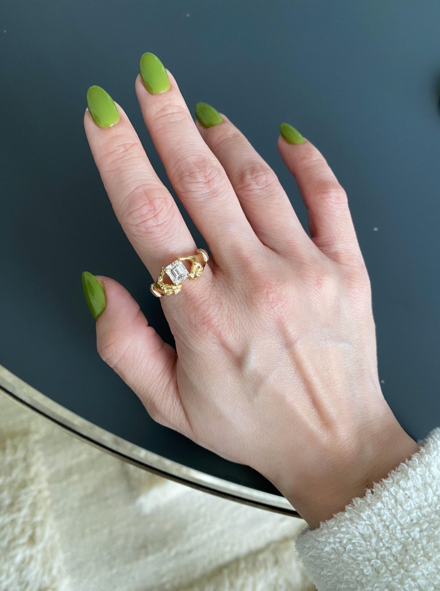 18K Claddagh Diamond Ring