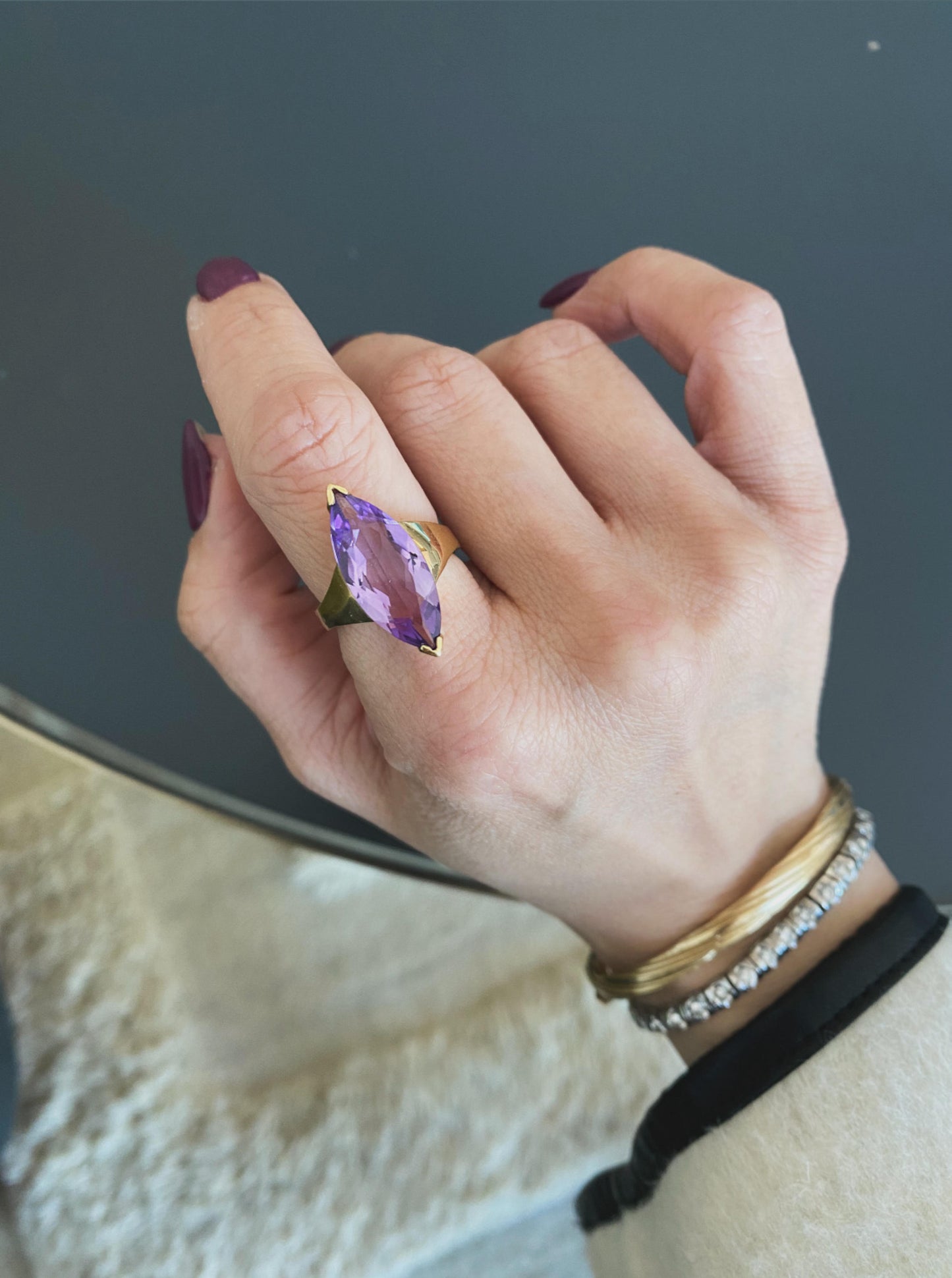 Vintage Marquise Amethyst Ring