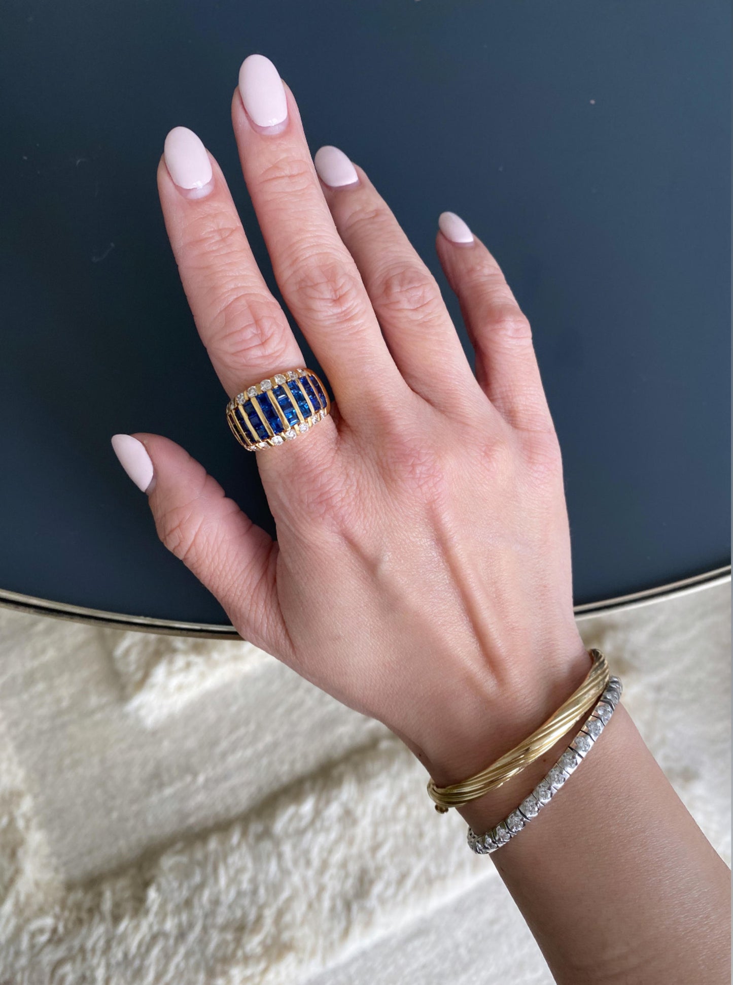 Estate Sapphire Scalloped Band