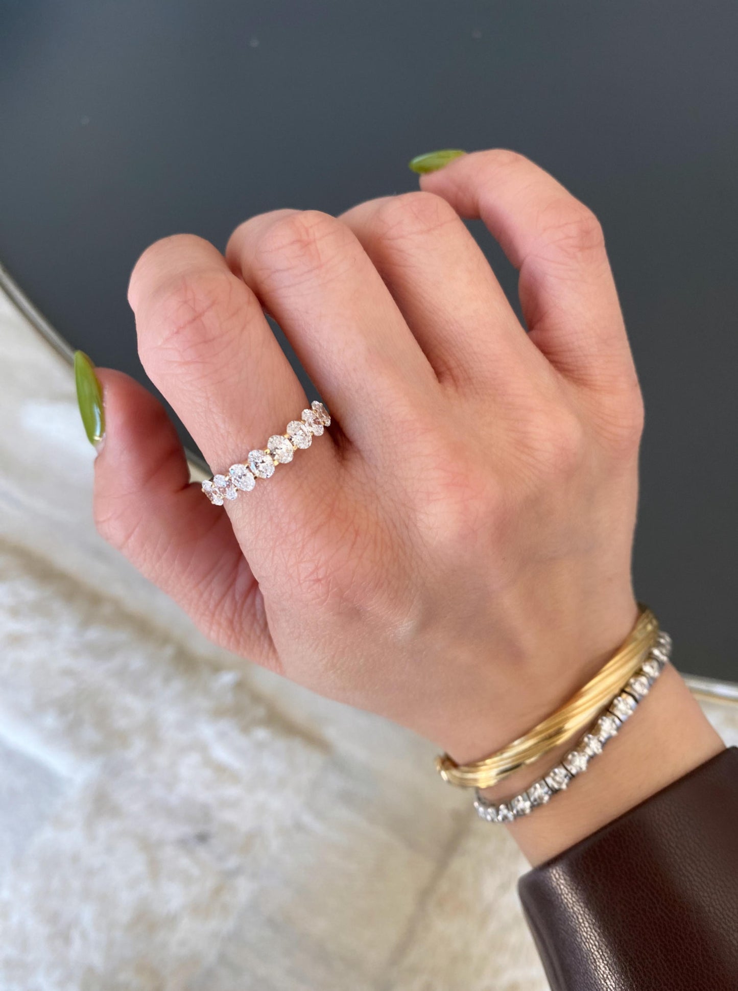 Oval Lab Diamond Band