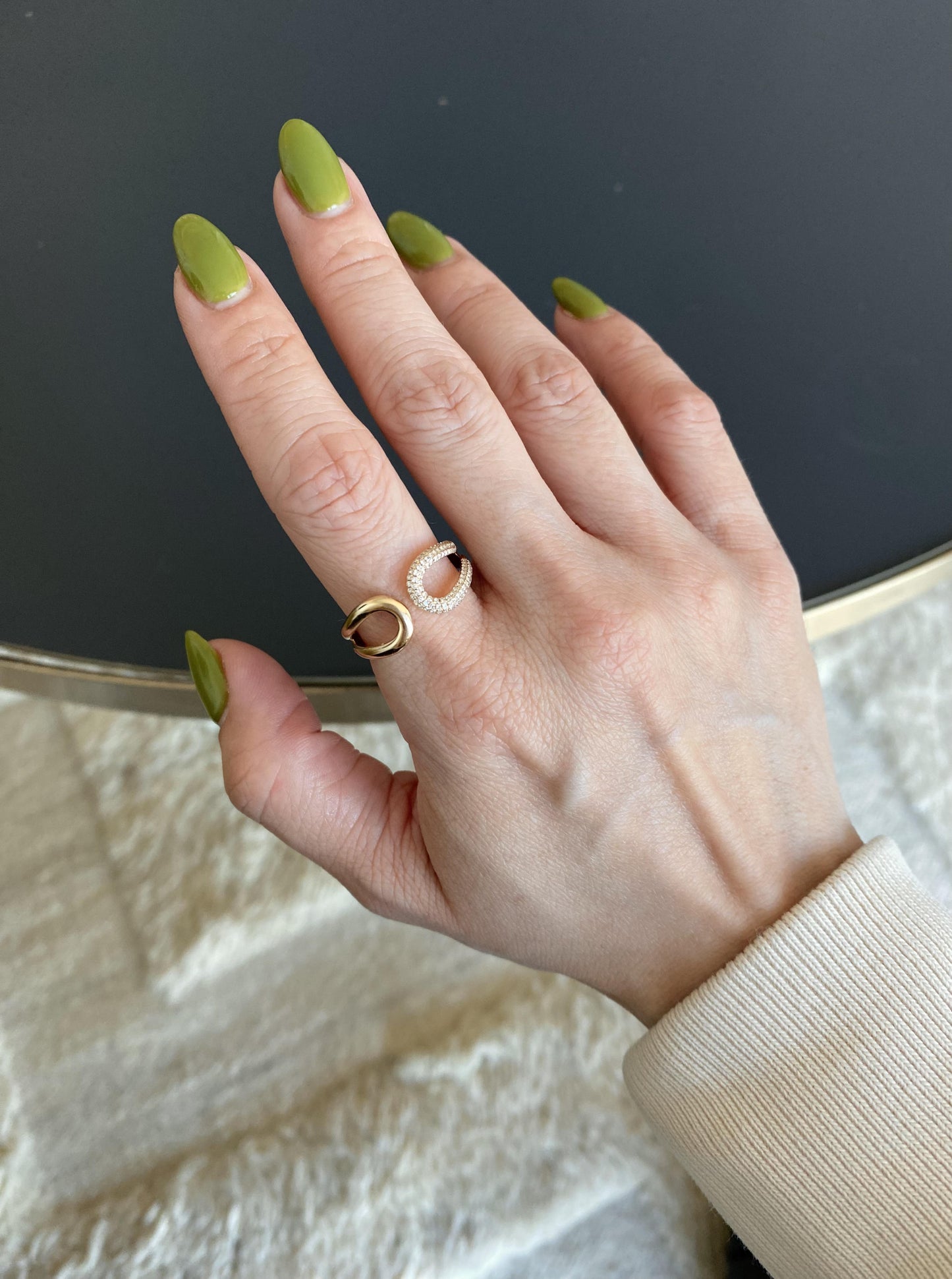 Double "U" Diamond Open Ring