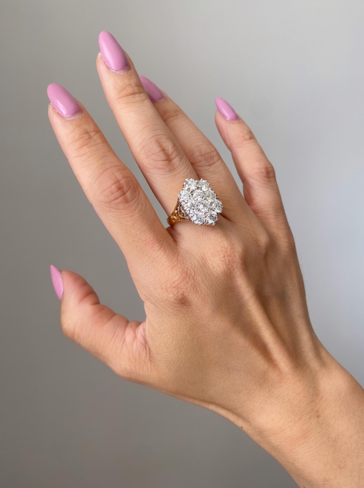 Vintage Big Cluster Diamond Ring